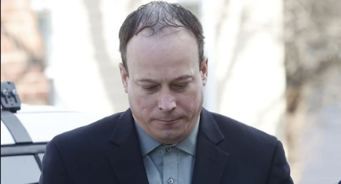 Alain Bellefeuille arriving at the L'Orignal courthouse at the start of his trial in late March